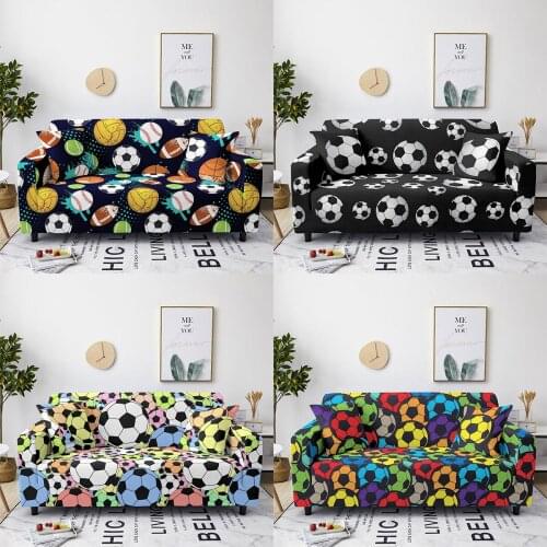 Football Print Elastic Sofa Cover For Living Room Sofa Case Lounge Sectional Couch Cover Corner Sofa Slipcover 1/2/3/4 Seaters