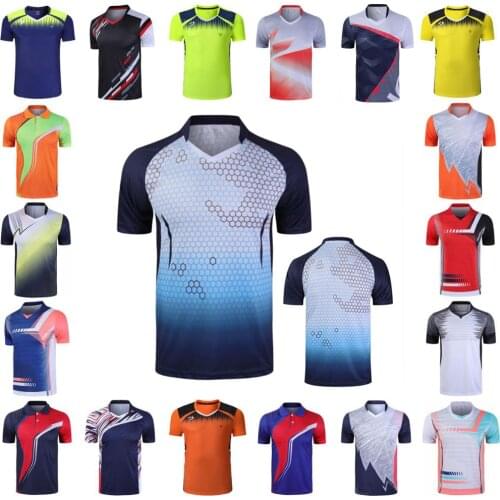 Sports Tennis T-Shirts For Men Women V- Collar Quick Dry TABLE Tennis ShirtS Badminton Clothes Boys Table Tee Shirts Skirts