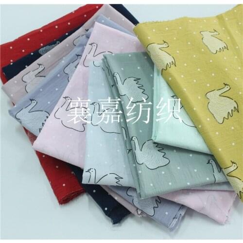 Cotton Animal Printed Cotton Crepe Cloth Shirt DIY Hand Made Clothes 100x140cm