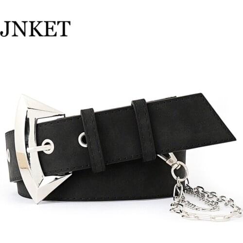 JNKET New Men and Women Fashion Personality Pin Buckle Hip-Hop Decorative Belt Chain Belt