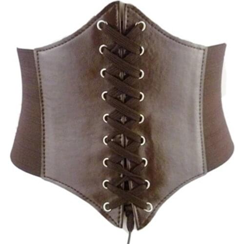 New Solid Color Women Slim Body Shaper Underbust Corset Lace Up Waistband Waist Belt