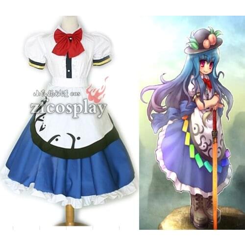 Hinanawi Tenshi Cos Anime TouHou Project Cosplay Halloween Woman Cosplay Maid Costume