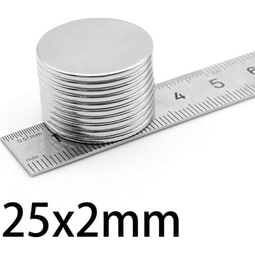 5-50pcs 25x2mm Round Powerful Magnetic 25mmx2mm Sheet Neodymium Magnet 25*2mm Permanent NdFeB Strong Magnets 25*2