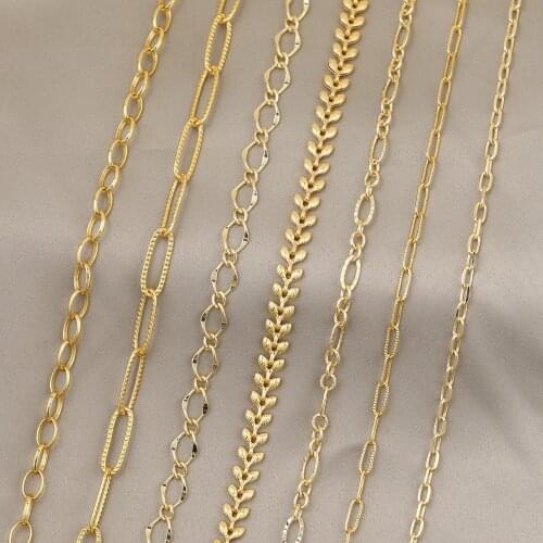 HAOSAW 1M/Lot Copper Chain/Jewelry Accessories/DIY Making/Hand Made/Multi Shapes/Necklace Part/Jewelry Findings & Components