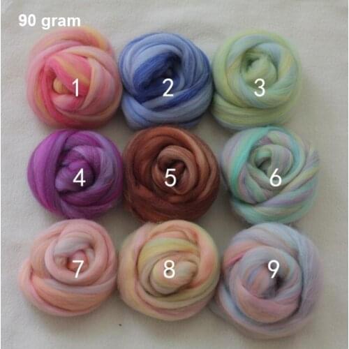 Merino Wool 10g/color 9colors/lot Handmade wool felt poke fun blended-color wool free shipping