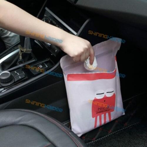 Car car garbage bag trash can paste creative cute portable storage car with disposable cleaning bag