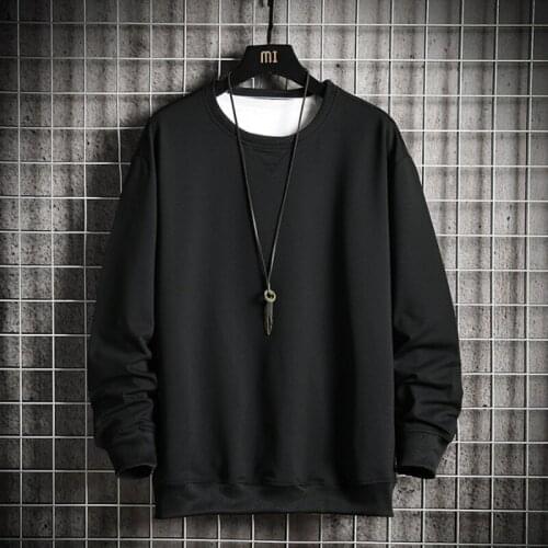 EL BARCO Spring Cotton Men Sweatshirt Tops O-Neck Black Male Hoodies Shirt Soft White Jacket Harajuku Blue Yellow Pullover Coats