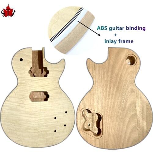 LP Electric guitar body Unfinished Mahogany One Piece wood Made Set In style