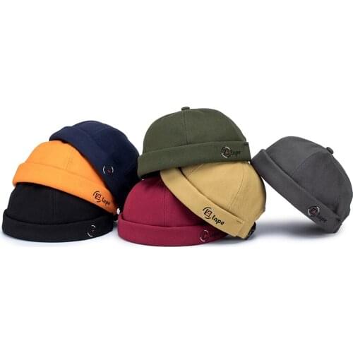 Clape Brand New Brimless Cap Unique Docker Beanie Watch Cap Rolled Cuff Harbour Hat Adjustable Landlord Hat No Brim Skull Cap