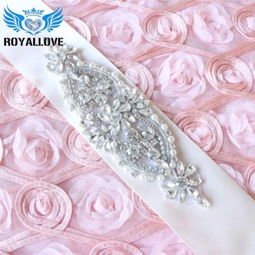 Wholesale 30 pieces Rhinestone Wedding Belts Applique with Crystals and Pearls for Dress and Clothes Decorative Wedding Garters