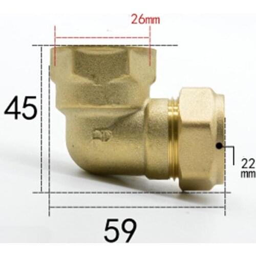 Fit Tube OD 22mm x 3/4" BSP Female Brass Elbow Compression Fitting Union Connector Water Gas Fuel