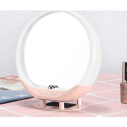 Portable LED Makeup Mirror USB With Microphone Music Makeup mirror bluetooth speaker luminous atmosphere light