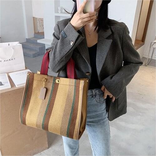 Casual Canvas Big Tote Bags For Women Luxury Designer Handbag Large Capacity Crossbody Bags Female Fashion Shoulder Bag 2021 New