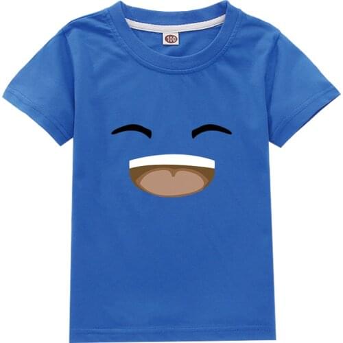 Cartoon smile shirt Pure Cotton Summer Wear Casual Tops Boys Girls ChildrenS Short-sleeve Green T-shirt kids Unisex Clothing