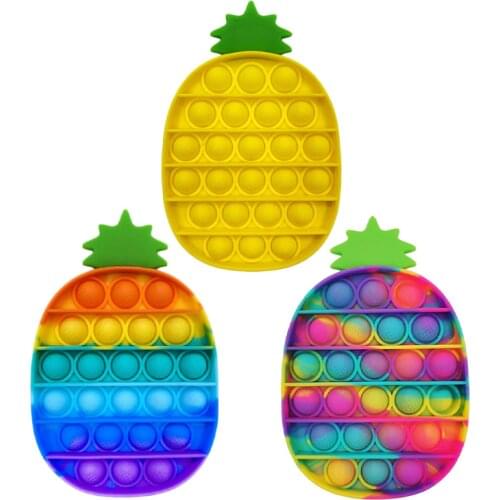 Pineapple Pop It Push Bubble Fidget Toy Antistress Sensory Popit Relief Squishy Anti-Stress Poppit Toys Gift For Adults Children