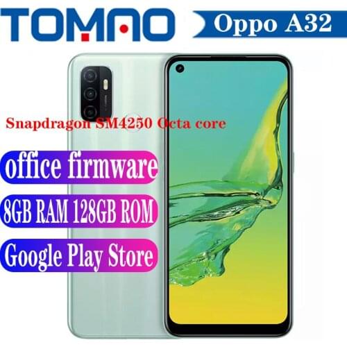 Original Official New Oppo A32 Cell phone 6.5“ 90HZ Screen 5000mAh Big Battery 18W 4GB 8GB RAM 128GB ROM Android 10 Google play
