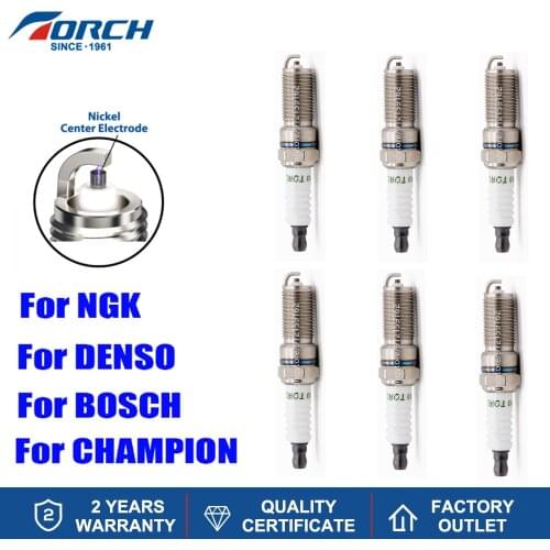 TORCH QH5RTC-13 Spark plug for Bosch HR7MCU Bosch HR8MCV Champion OE031 NGK TR5A-13 Denso PT16VR13 Denso T16VRU10 4/6PCS