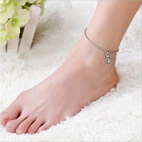 Vintage Turtle Pendant Anklet For Women Bohemia Sun Beads Charm Ankle Bracelet Sandals On Leg Chain Foot Jewelry S1873
