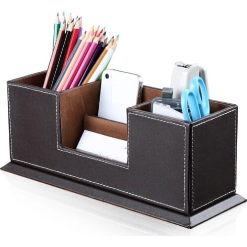 High Quality PU Leather Business Card Miscellaneously Storage Pen Box