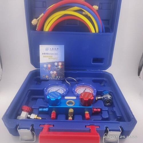 Refrigerant Manifold Gauge Set car Air Conditioning Tools with Hose and Hook for R134/22/410A Air Condition Refrigeration