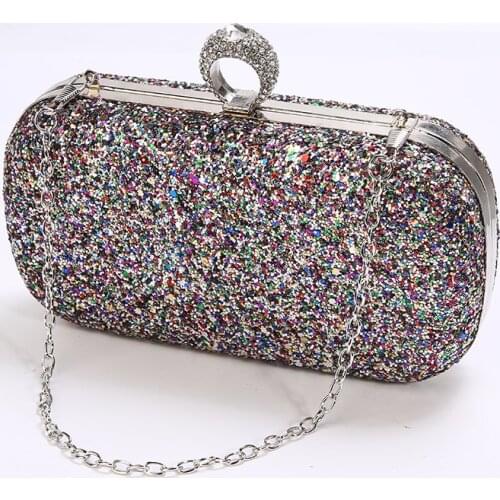 Womens Clutch Bag Multicolor Sequin Wedding Clutch Purse Elegant Party Handbag Luxury mini Shoulder Bag Bolsos mujer ZD1532