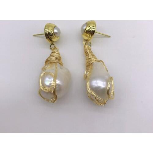 6pairs/lot 2019 Handmade Earrings Freshwater Pearl Drop Earrings For women Engagement