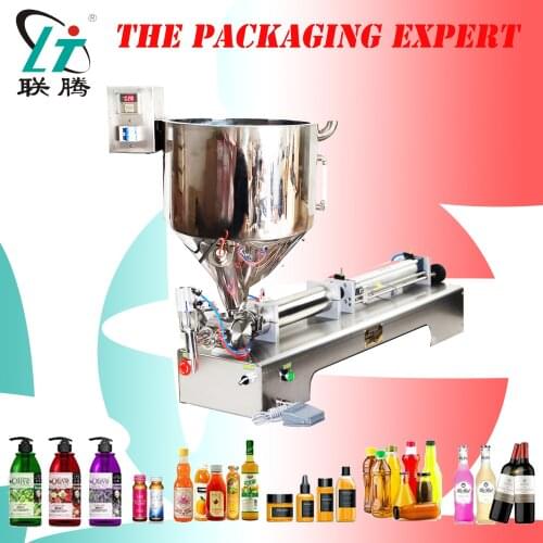 Chocolate Honey Peanut Butter Chilli Sauce Jam Filler Paste Filling Machine Pneumatic Piston Fully Sealed Safe Heating Hopper