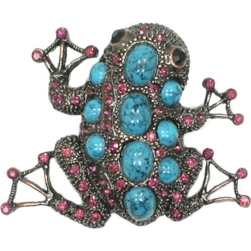 Frog Brooches Women Men Banquet Brooch For Suits Dress Fashion Hat Scarf Backpack Pins