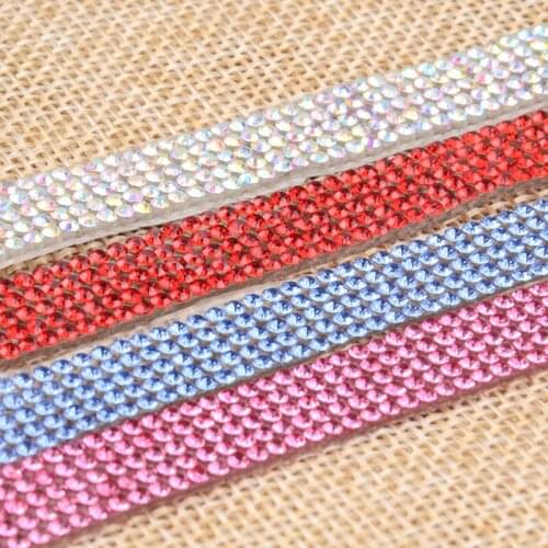 1yard/Pcs Rhinestone Trimming Hot Fix 2mm Fancy Crystal Stones Decorative Shinning Shoes Accessories,Wedding Cake Chain Banding