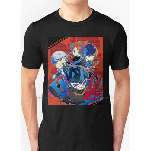 Persona Q Protagonists T Shirt 100% Pure Cotton Persona Persona Q Chibi Persona 5 Persona 4 Persona 3 Femc Joker Yu Narukami