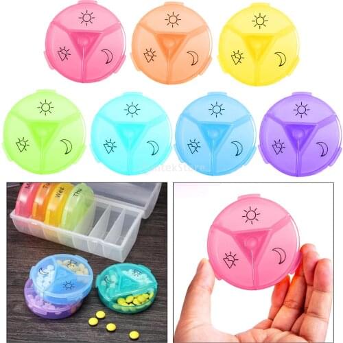 Weekly Daily Pill Box Drug Tablet Organizer Dispenser Vitamin Medicines Storage Holder Splitter PillCase Container For Vitamin
