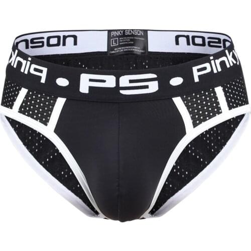 PINKY SENSON Brand low waist mens mesh underwear Fashion Calzoncillos Mesh Bielizna Meska Underwear Sexy Male breathable Briefs