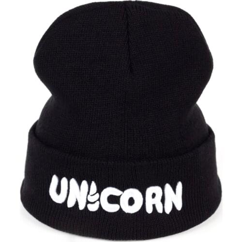 VORON New Beanies Winter Hat For Women Bonnet Caps Black UNICORN Womens Winter Hats For Men Knit Hat Warm Skullies Gorros