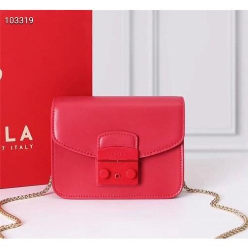New Arrival Original FURLA Womens Bags,High Quality Leather Upper Bags Red Color Size 16.5cm x 13cm x 7.5cm