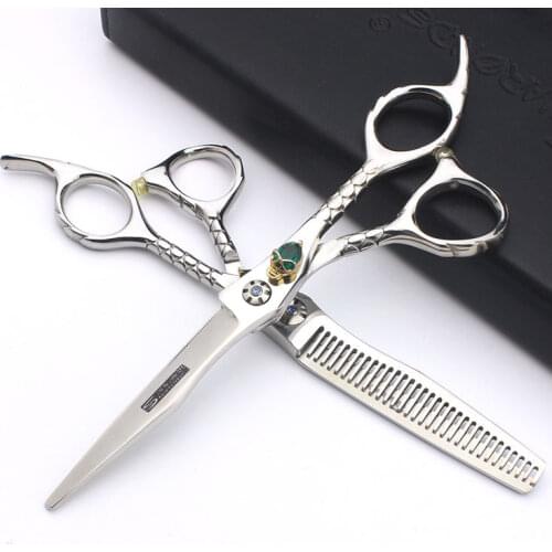 6 inch Barber hairdressing scissors chunker hair scissors set of haircuts barber accessories precision hair scissors Free logo