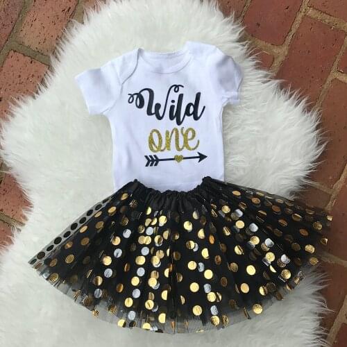 Wild One Baby Girl Birthday Party Dress Cute Pink Tutu Cake Outfits Infant Dresses Baby Girls Dress Clothes Suits 0-12M