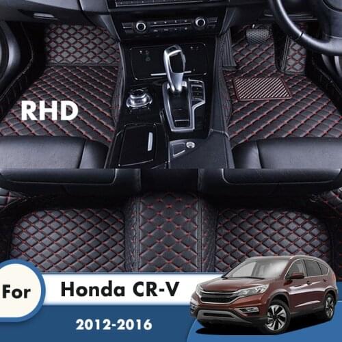 RHD Artificial Leather Carpets For Honda CR-V CRV 2016 2015 2014 2013 2012 Car Floor Mats Foot Pads Custom Interior Accessories