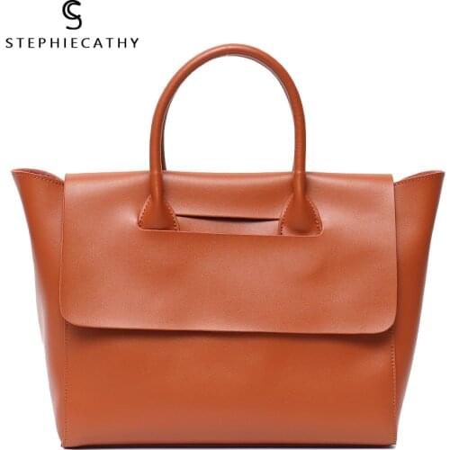 SC Fashion Brand Leather Lady Totes Women Trapeze Bags Shoulder&Crossbody Bag Female Large Flap Genuine Leather Handbag&Baby Bag