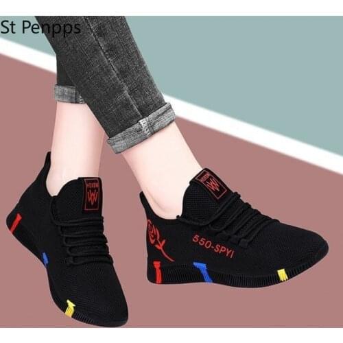 Running Shoes Women Sport Shoes Outdoor Lace-up Platform Sneakers Air Mesh Breathable Walking Jogging Gym Trainers