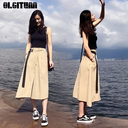 Women Summer Suit New 2020 Retro Solid Black Short Sleeve Tops and High Waist Sashes Midi Skirt Lady Two Pieces Sets