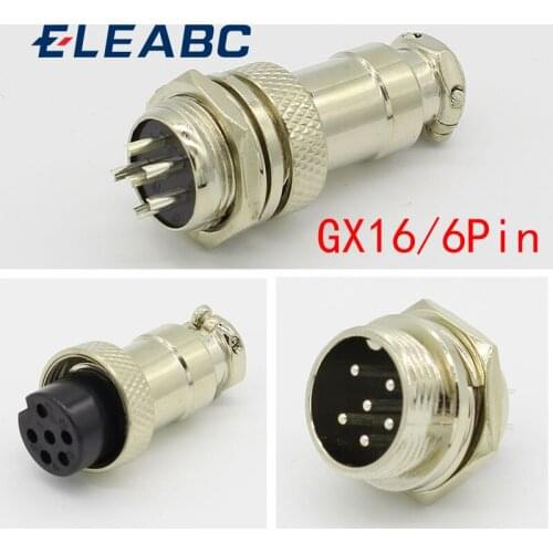 1set GX16 6 Pin Male & Female Diameter 16mm Wire Panel Connector L74 GX16 Circular Connector Aviation Socket Plug