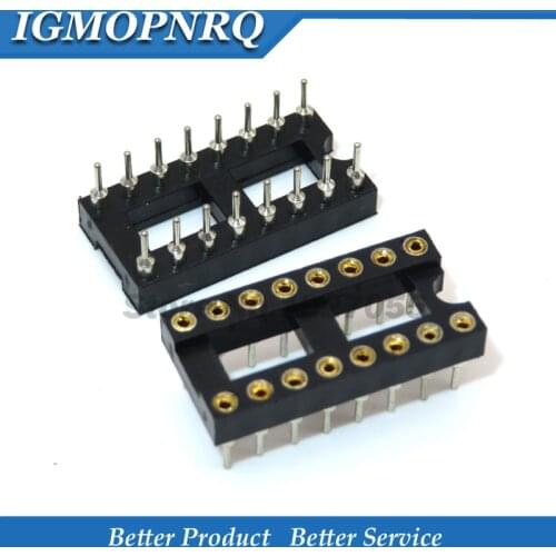 10pcs IC socket connector Round Hole 16 Pins 2.54MM DIP 2.54 DIP-16 Adaptor Solder Type High quality 16 PIN free shipping