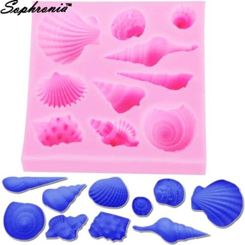 10PCS/SET M059 High quality Lovely Shell silicone mold,Fondant Cake Decorating Tools,Silicone Mold,Silicone Cake Mold