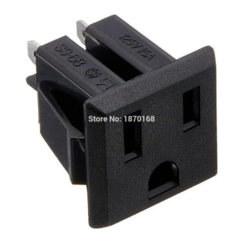 10 Pcs/Lots AC-08 AC 125 15A Power Connector 3 Terminals to US 3 Pin Socket DB-14-M