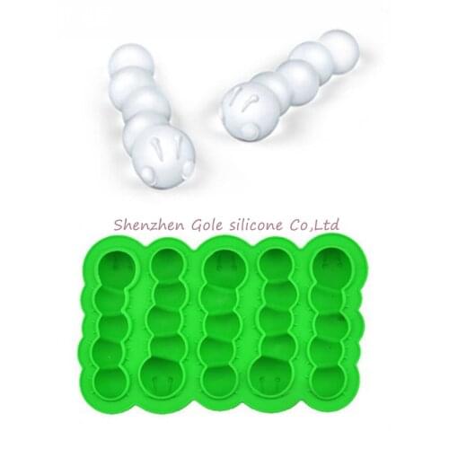 50pcs/lot New Fred Lifelike Silicone Caterpillars Shaped Cube Ice Trays Ice Candy Mold Maker Party