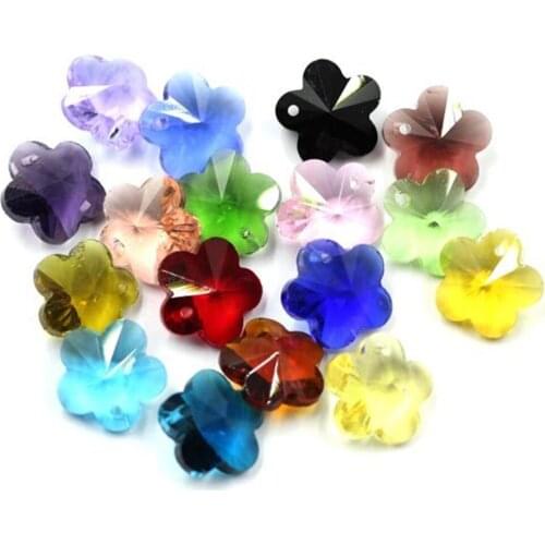 50pcs/lot Mixed Colors 14mm Plum Blossom Beads For Wedding & Home Decoration Glass Trimming Beads