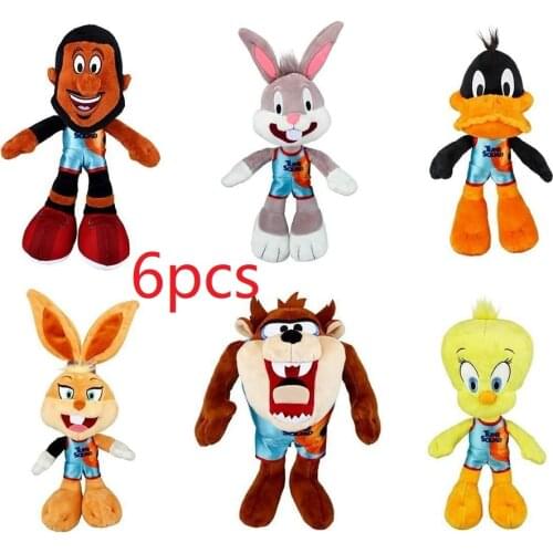6pcs Space Jam 2 A New Legacy James Cartoon Movie Plush Stuffed Animals Doll Toys Collection Gift