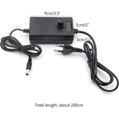AC to DC 3V-12V 9V-24V Adapter Adjustable Power Supply Adapter with Display Screen Voltage 2A 1A Regulated Power Supply Adaptor