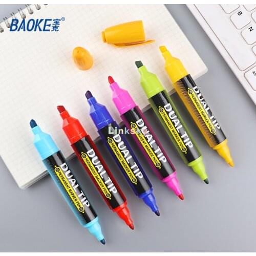 Baoke MP2918,Double head Oil Based Logistics Pen, Express CD Pen, Oil Based Pen Marker Ink Waterproof,Smooth writing