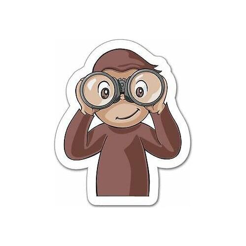 Curious George Binoculars Wall Graphic Decal Sticker 25" X 20" Stickers for Cars, Motos, Laptops, Industry